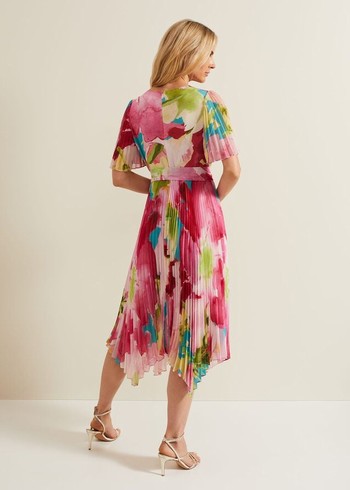 Phase Eight Kendall Floral Pleat Dress Multicolor USA | 9305684-PV